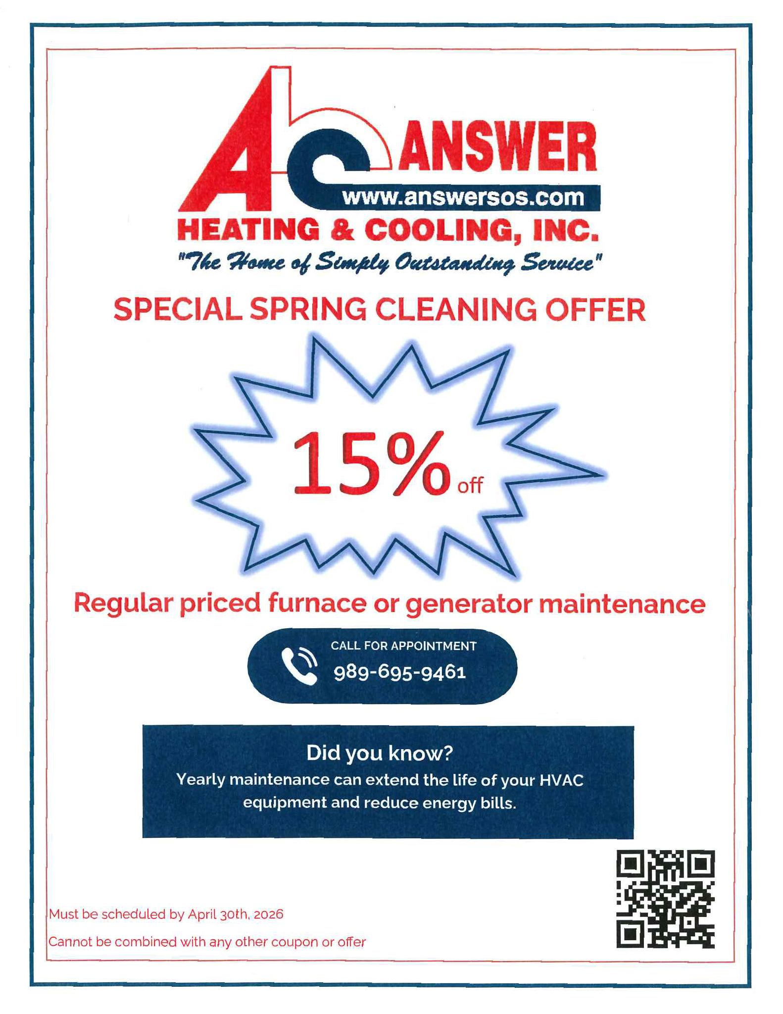 15% off Cleaning
