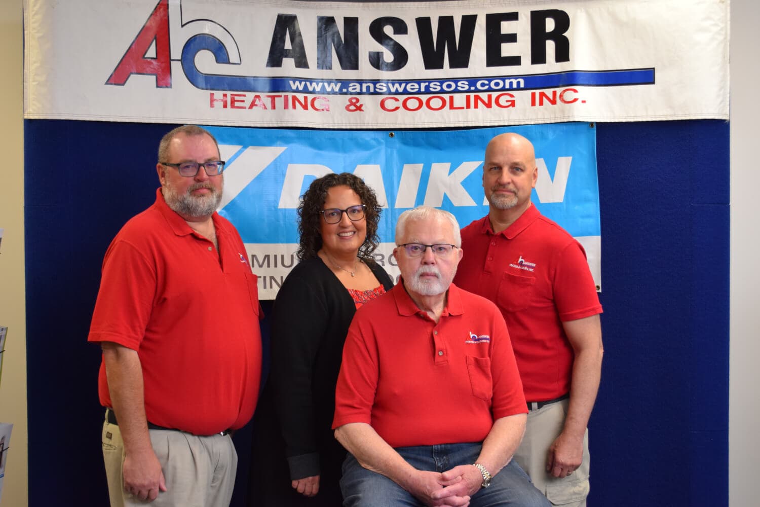 Answer Heating & Cooling owners Jeff, Jill, Jerry, and Jason Kipfmiller.